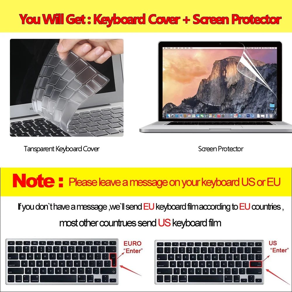 Creative Image Case For Macbook Air 13 15.3 202 M2 A2681 A2941 A2337 A2338  Chip Pro 13 14 A2442 A2779 Mac 16 A2780 A2485 Cover