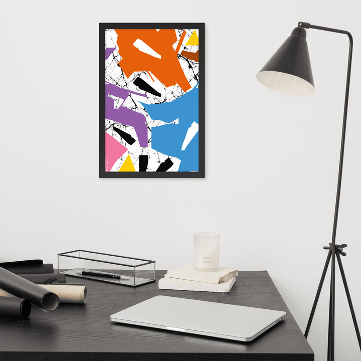 Framed Grunge Abstract Colored Poster