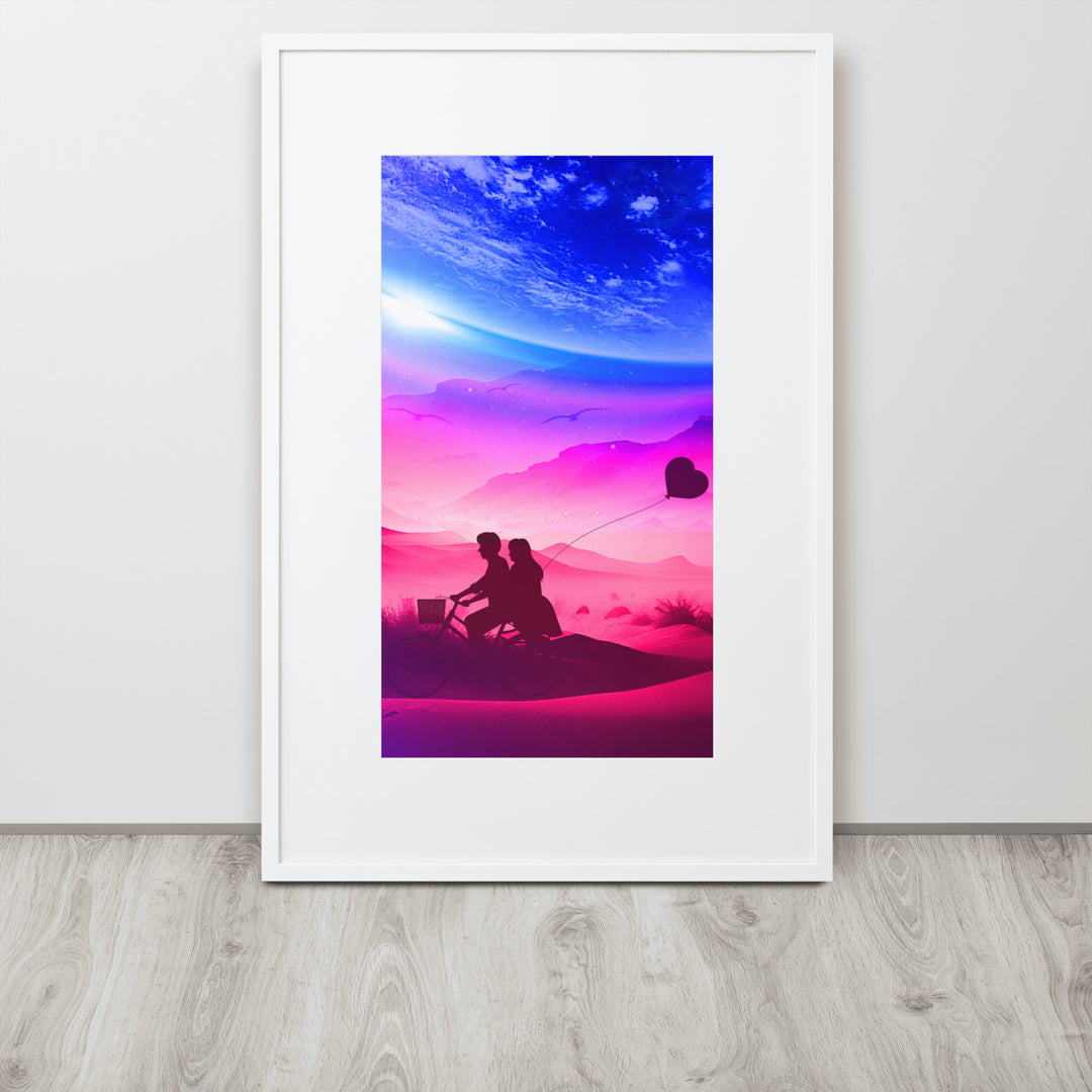 Couple Matte Paper Framed Poster With Mat