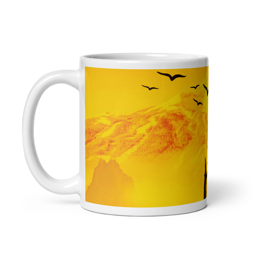 Desert Landscape White glossy mug