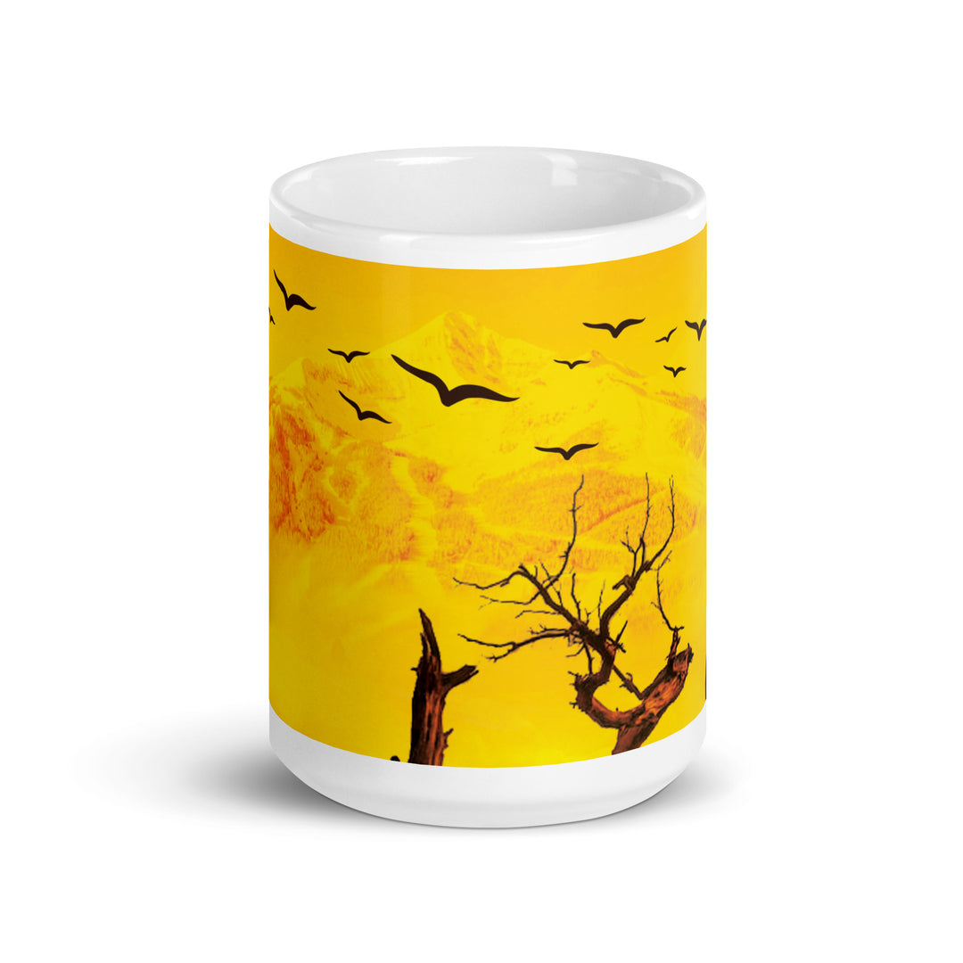 Desert Landscape White glossy mug