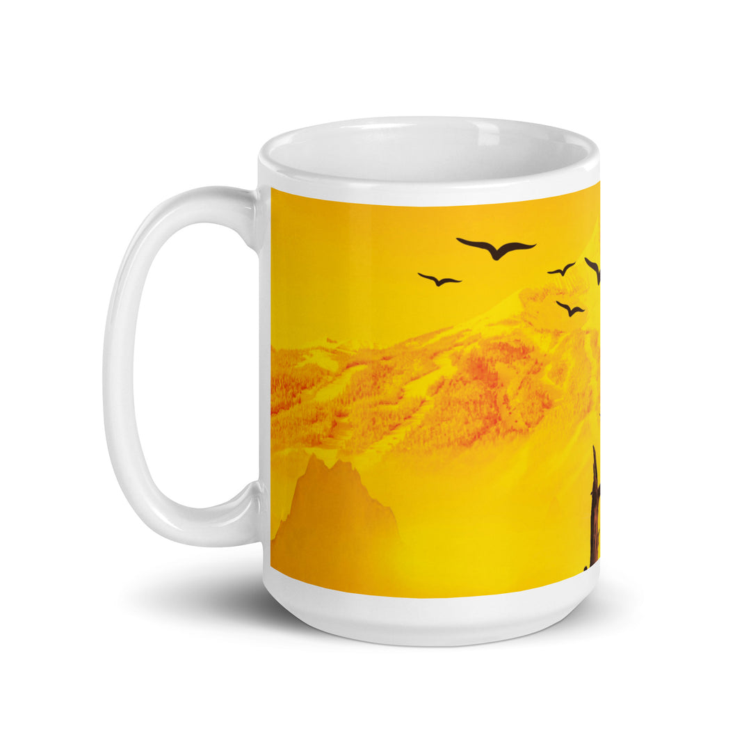 Desert Landscape White glossy mug